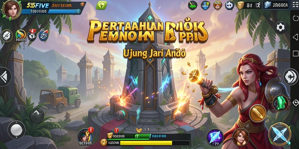 Tampilan menakjubkan dari gameplay Tower Defense di 55FIVE.