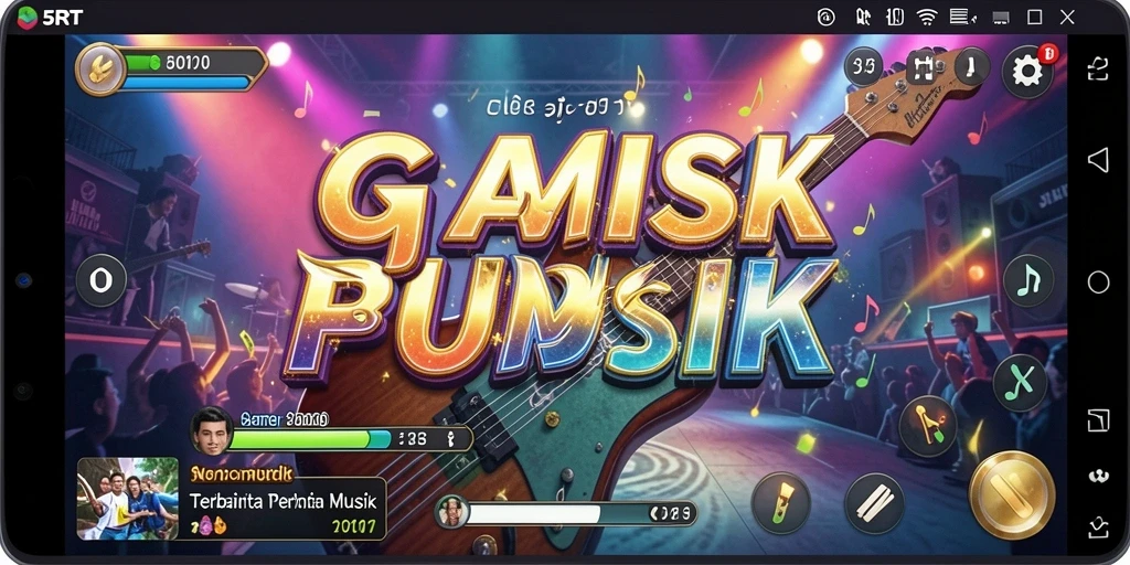 Tampilan gameplay 5RT dengan pemain menikmati permainan musik.