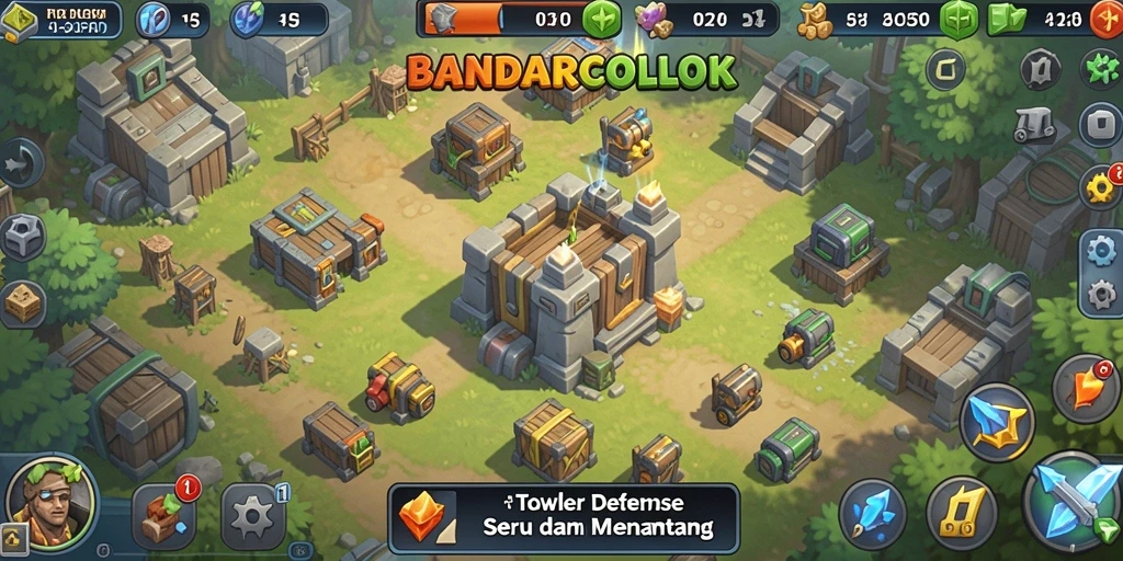 Screenshot BANDARCOLOK menampilkan aksi seru Tower Defense yang mendebarkan.