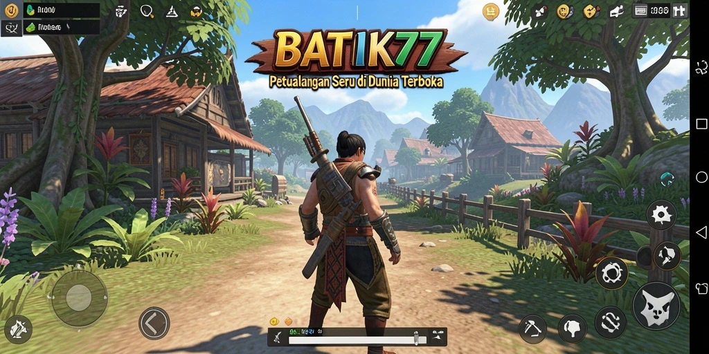 Gameplay BATIK77 yang menampilkan eksplorasi dunia terbuka yang luas.