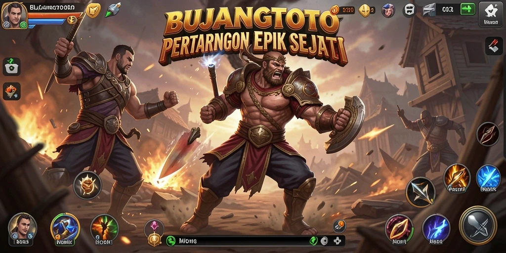 Tampilan aksion pertarungan mendebarkan dalam BUJANGTOTO.