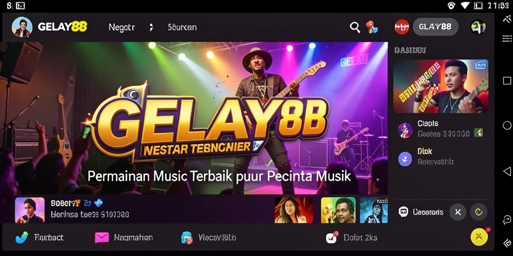Screenshot gameplay GELAY88 yang menampilkan aktivitas musik interaktif.