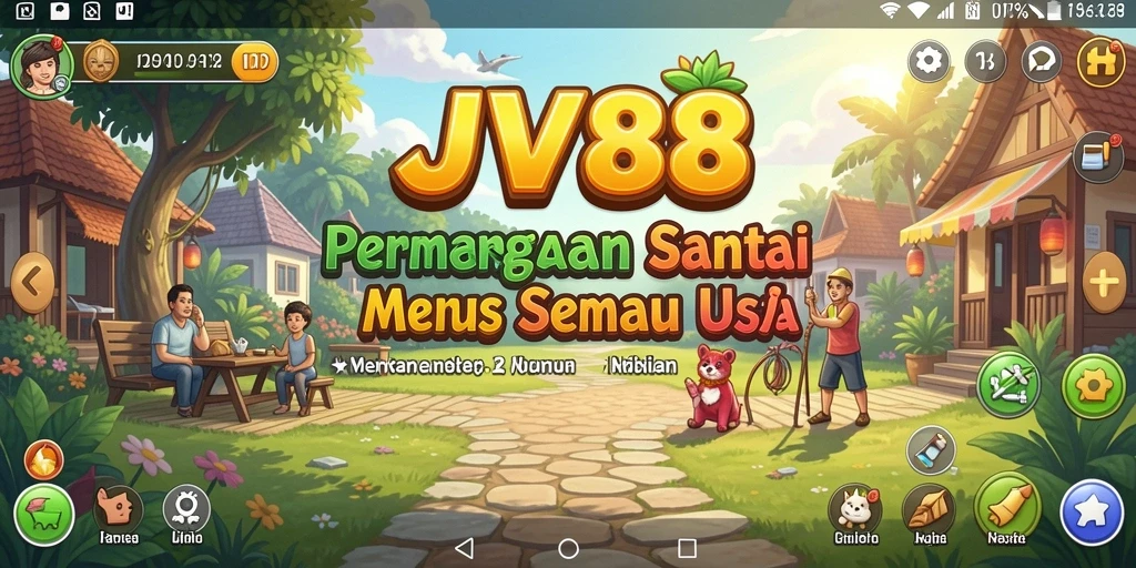 Screenshot gameplay JV88 menampilkan aksi seru dan grafis cerah.