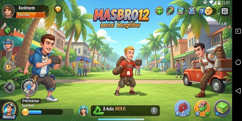 Screenshot gameplay masbro12 yang menunjukkan keseruan permainan casual.