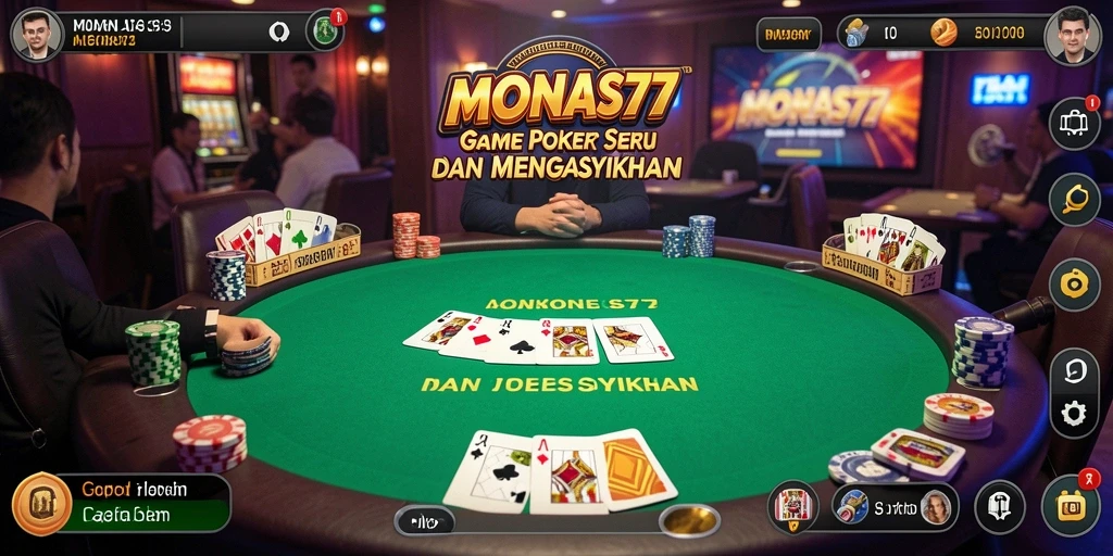Screenshot gameplay MONAS77 dengan aksi poker yang seru.
