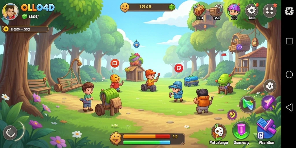 Screenshot utama OLLO4D menampilkan momen gameplay santai dan seru.