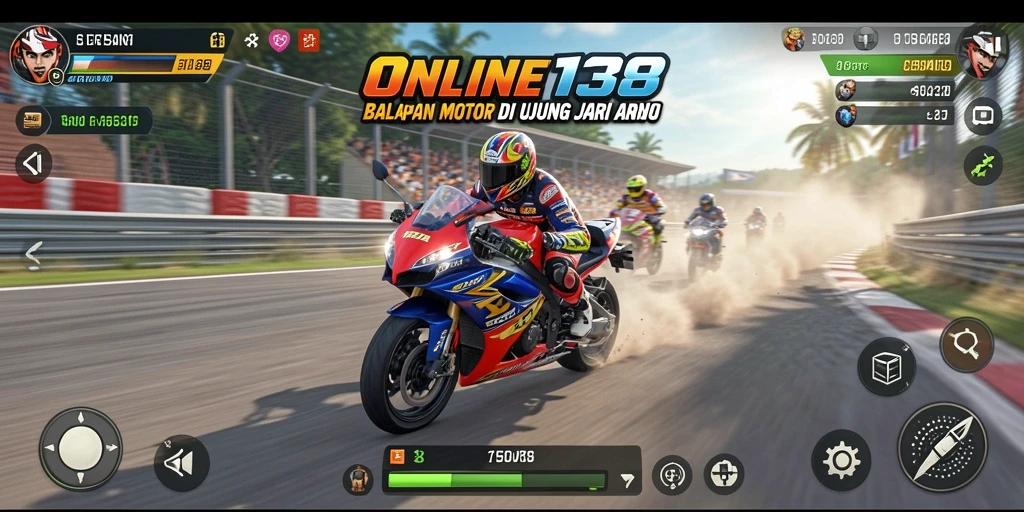 Gameplay balap motor yang seru dan menantang di ONLINE138.
