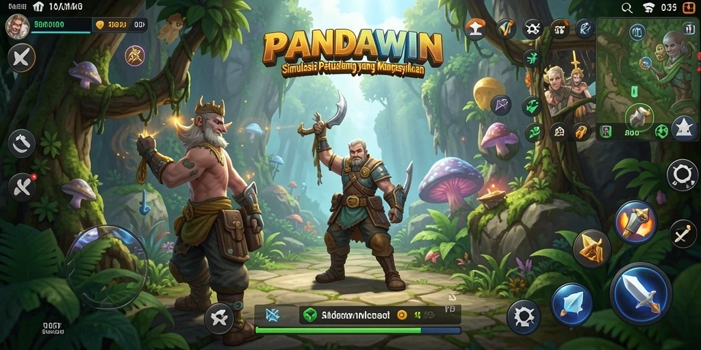 Screenshot ini menampilkan gameplay interaktif dan menarik dari PANDAWIN.