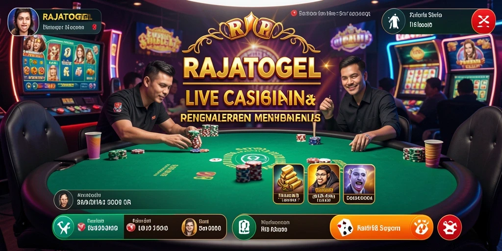 Screenshot gameplay RAJATOGEL dengan dealer langsung di Live Casino.