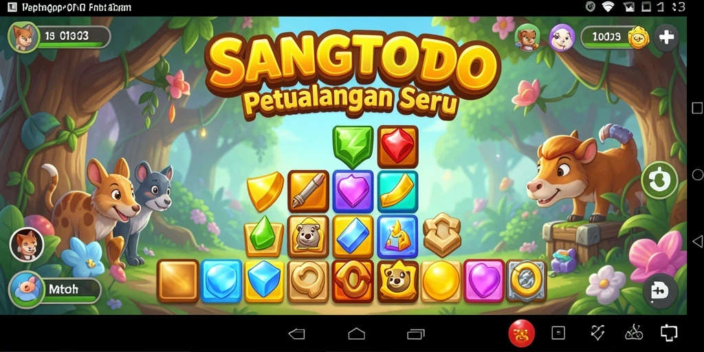 Screenshot gameplay SANGTOTO dengan kombinasi permata menarik.