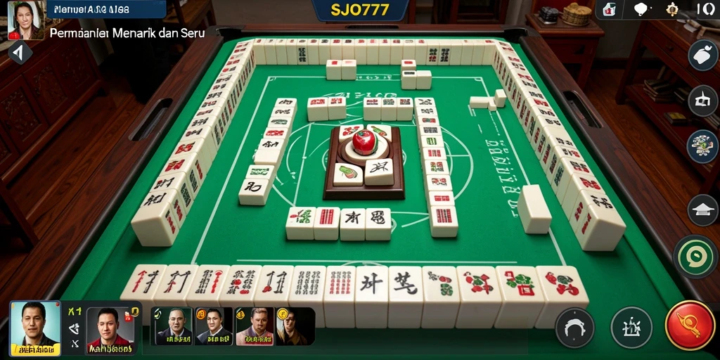 Tampilan gameplay SJO777 dengan desain menarik dan tiles Mahjong.