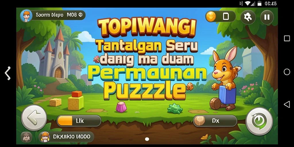 Screenshot gameplay dari <strong>TOPIWANGI</strong> menampilkan tantangan puzzle yang mendebarkan.