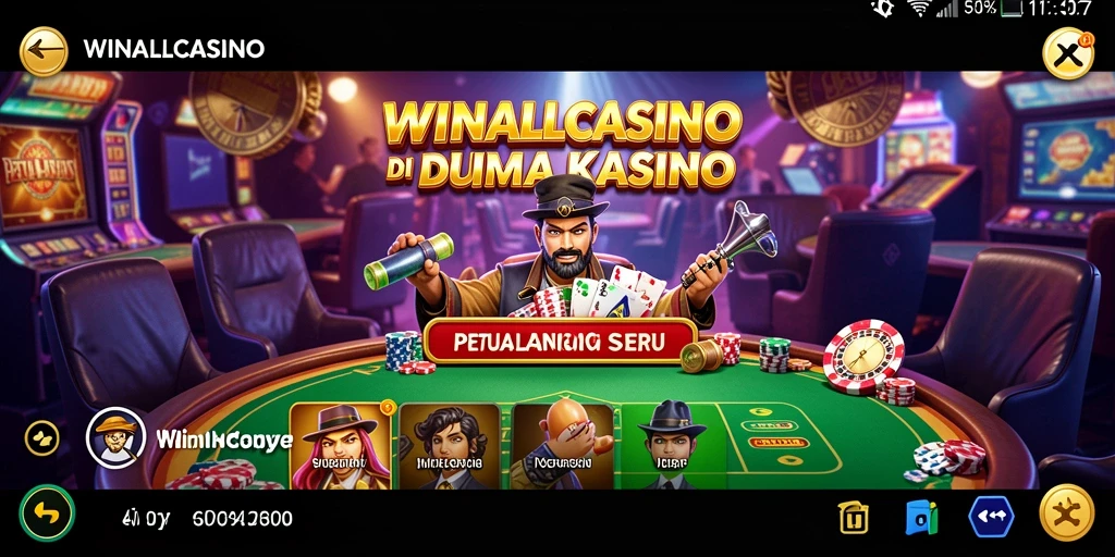 Screenshot gameplay WINALLCASINO dengan tantangan seru di kasino.
